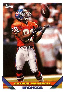 Arthur Marshall Denver Broncos 1993 Topps NFL Rookie Card #607
